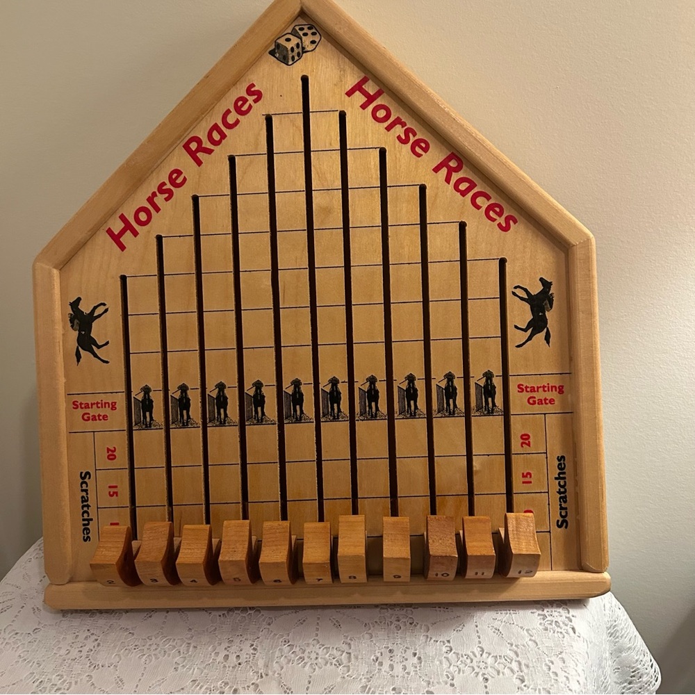 Vintage Rascal Toys Canada wooden‎ horse races kids dice game